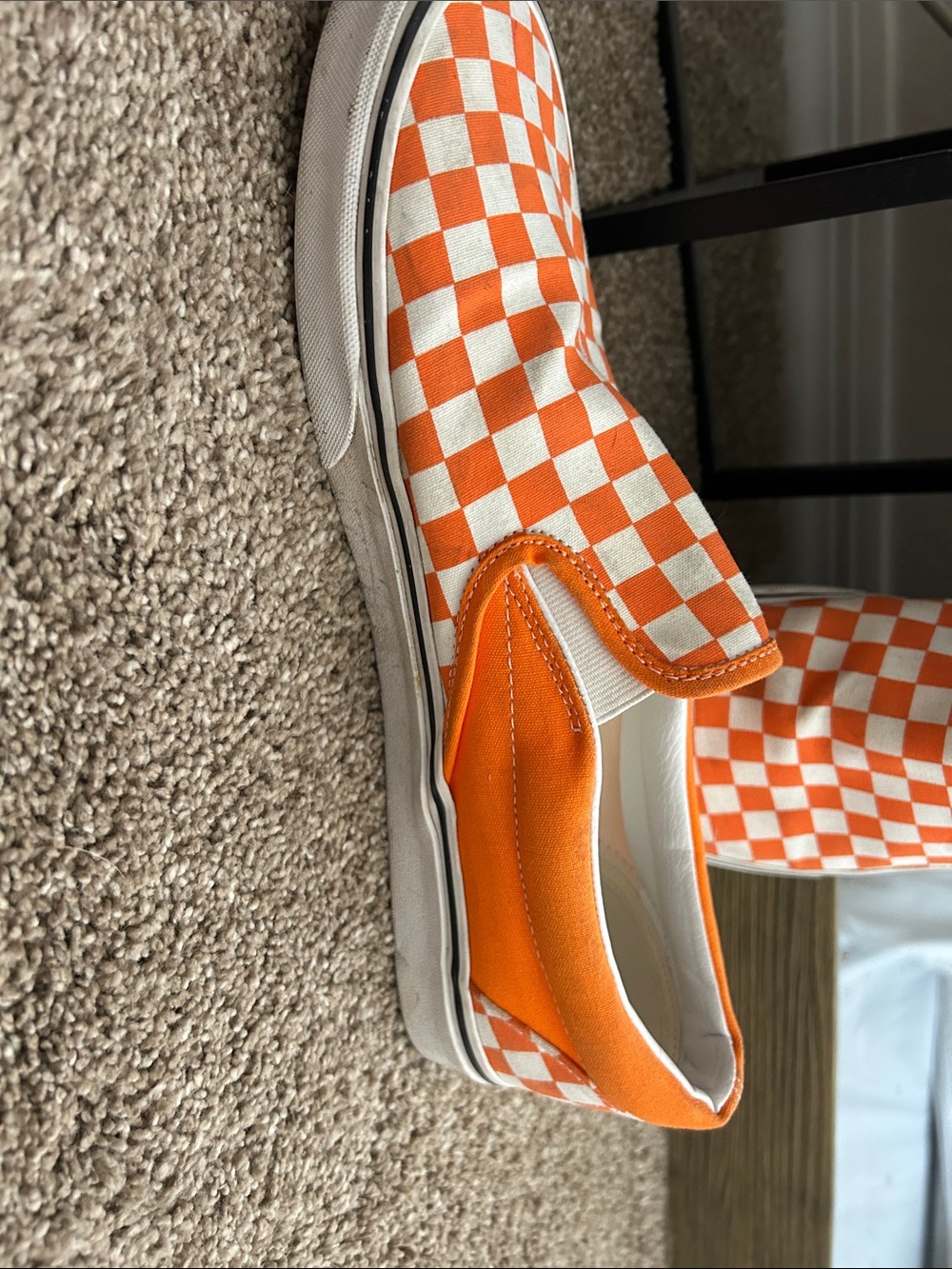 Vans Orange & White Checkerboard Slip-On Sneakers - Picture 9 of 9